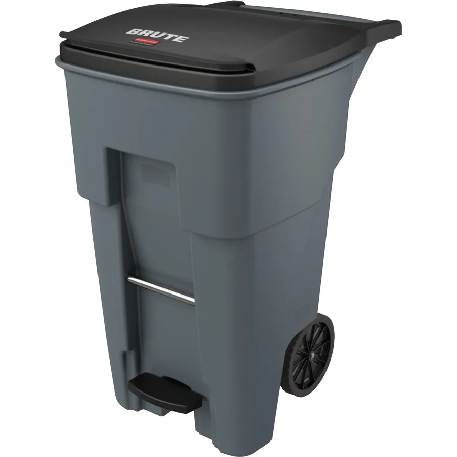 Foot Pedal Operated Wastebaskets - RUBBERMAID COMMERCIAL BRUTE STEP-ON ROLLOUT CONTAINERS