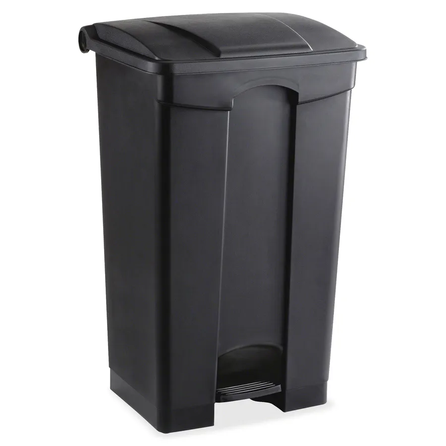 Foot Pedal Operated Wastebaskets - SAFCO PLASTIC STEP-ON WASTE RECEPTACLE