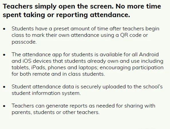 Touchscreen For Education - Attendance